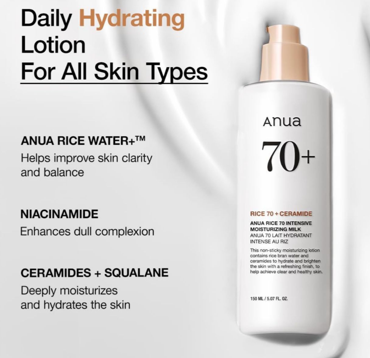 Anua Rice 70 Intensive Moisturizing Milk