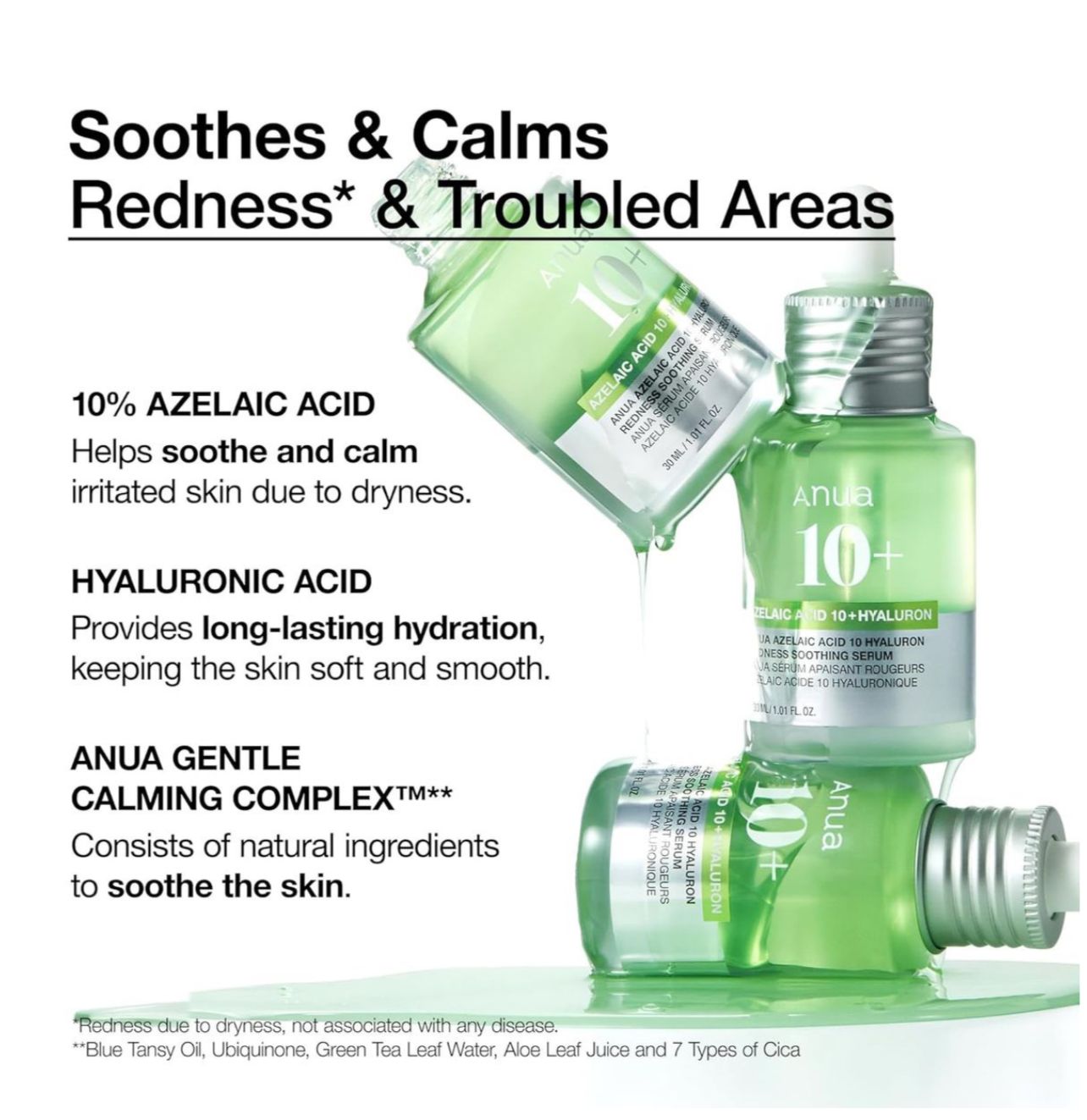 Anua Azeliac Acid 10 Hyaluronic Redness Soothing Serum