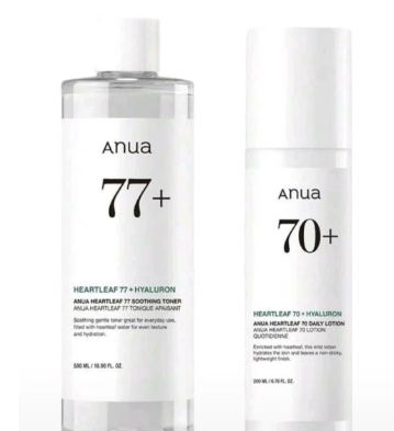 Heartleaf 77 shooting toner +70 daily lotion